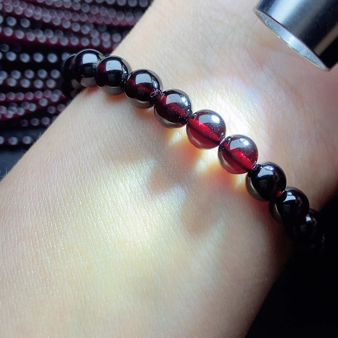 手链未镶嵌石榴石7酒红色