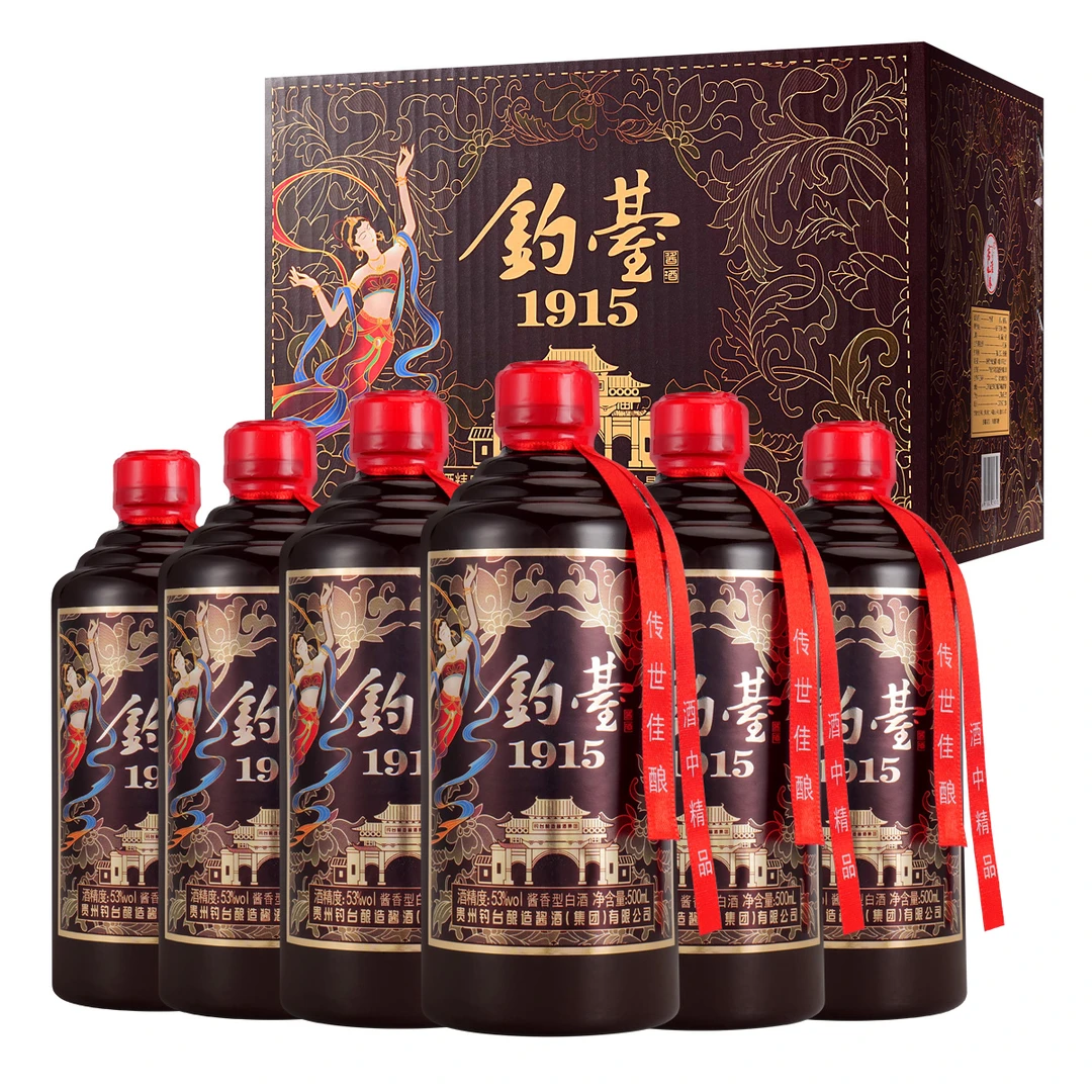 一河一村贵州钓台1915白酒整箱53度500毫升*6瓶