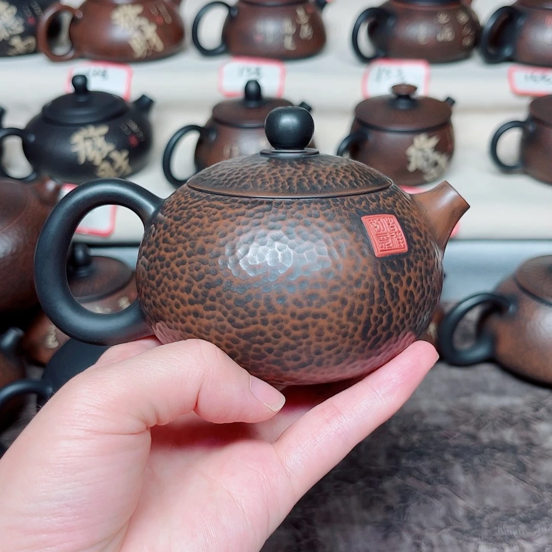 普***农220毫升福利款纯手工锤纹堆雕西施壶