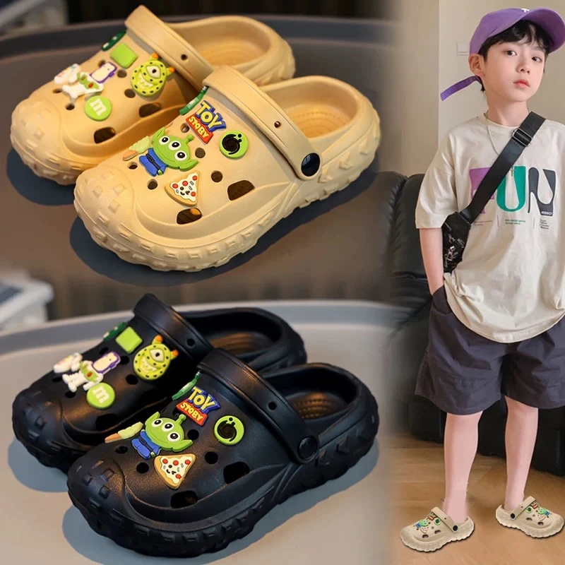 阿童木儿童洞洞鞋男孩拖鞋2025新款夏款小孩洗澡防滑沙滩凉拖大码