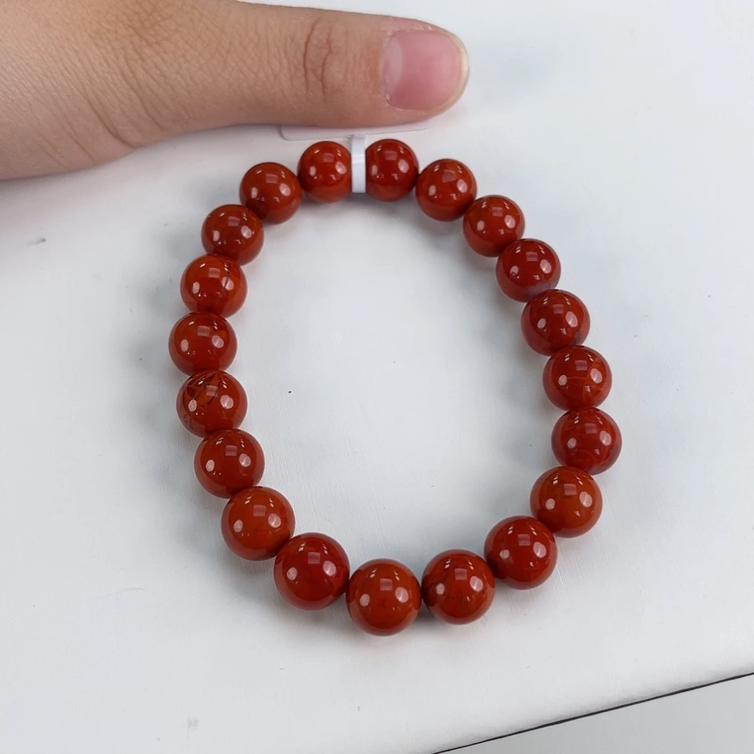 南红玛瑙川料柿子红单圈9未镶嵌