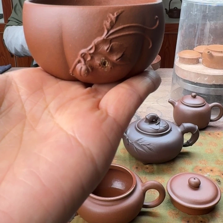 紫砂茶壶梧*夜南瓜杯 底槽清 全手工