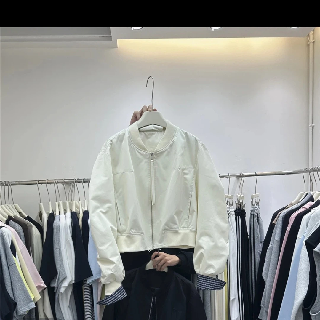 拼接袖风衣宽松短外套拼接纯色短款女长袖春季休闲时尚女款秋季