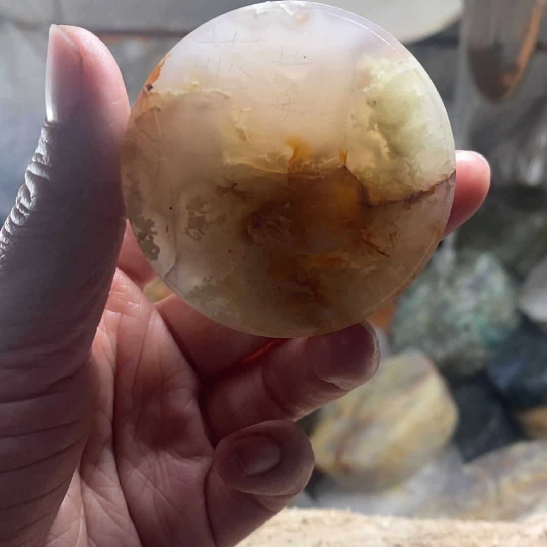 定制玛瑙方牌圆牌各一个