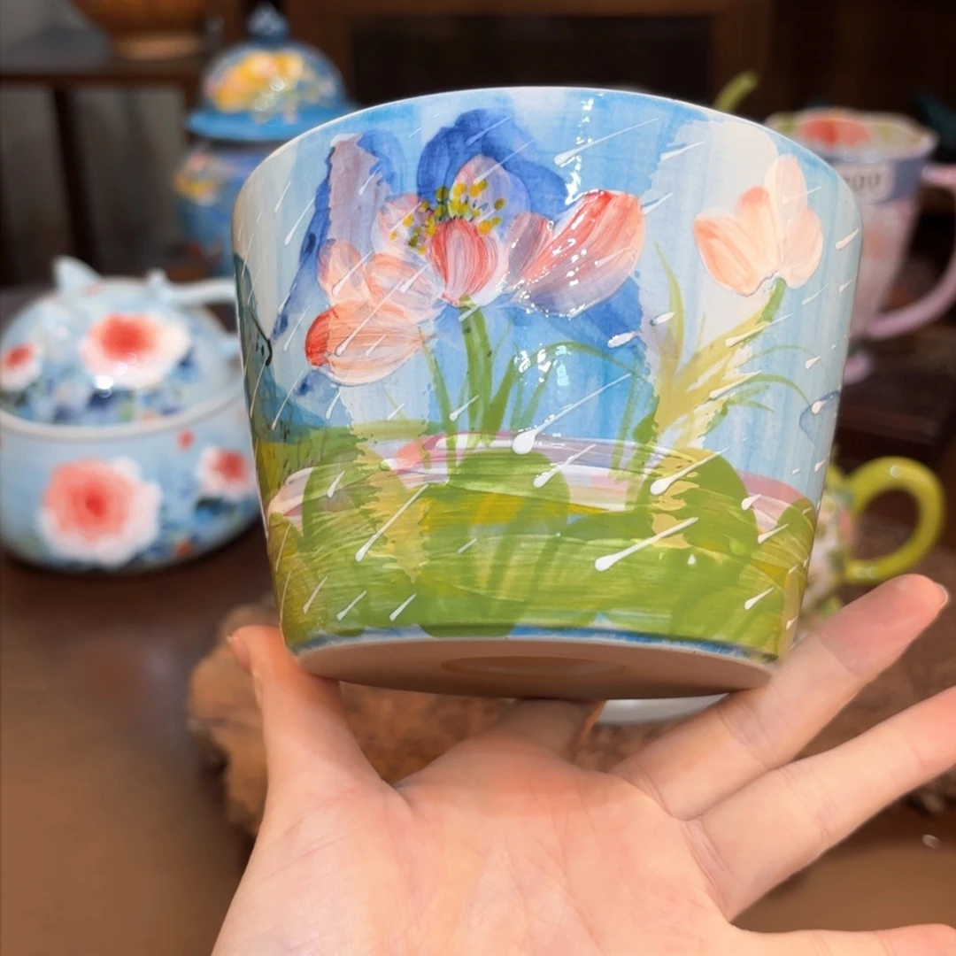 景德镇手绘高温釉下彩陶瓷茶具