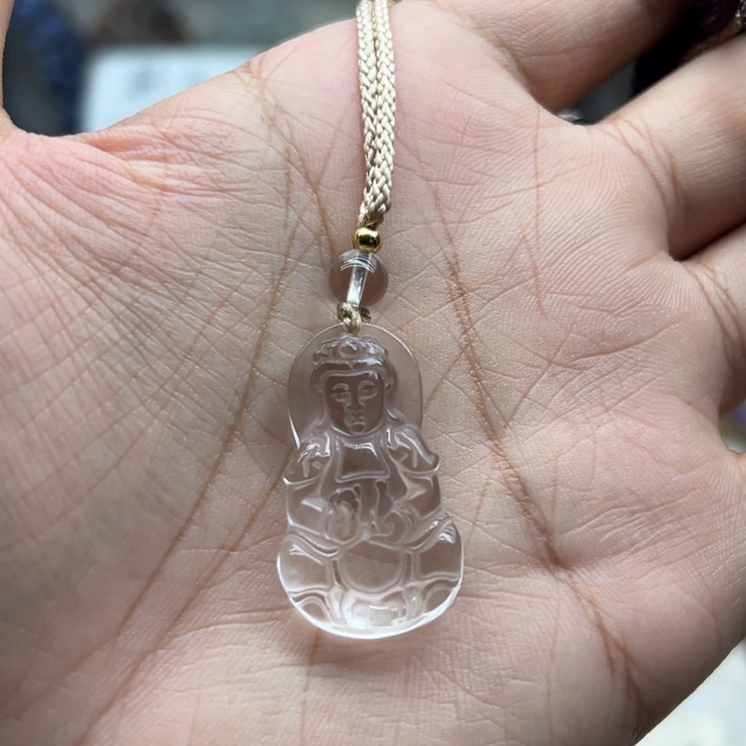 水晶手链未镶嵌全净体白水晶观音