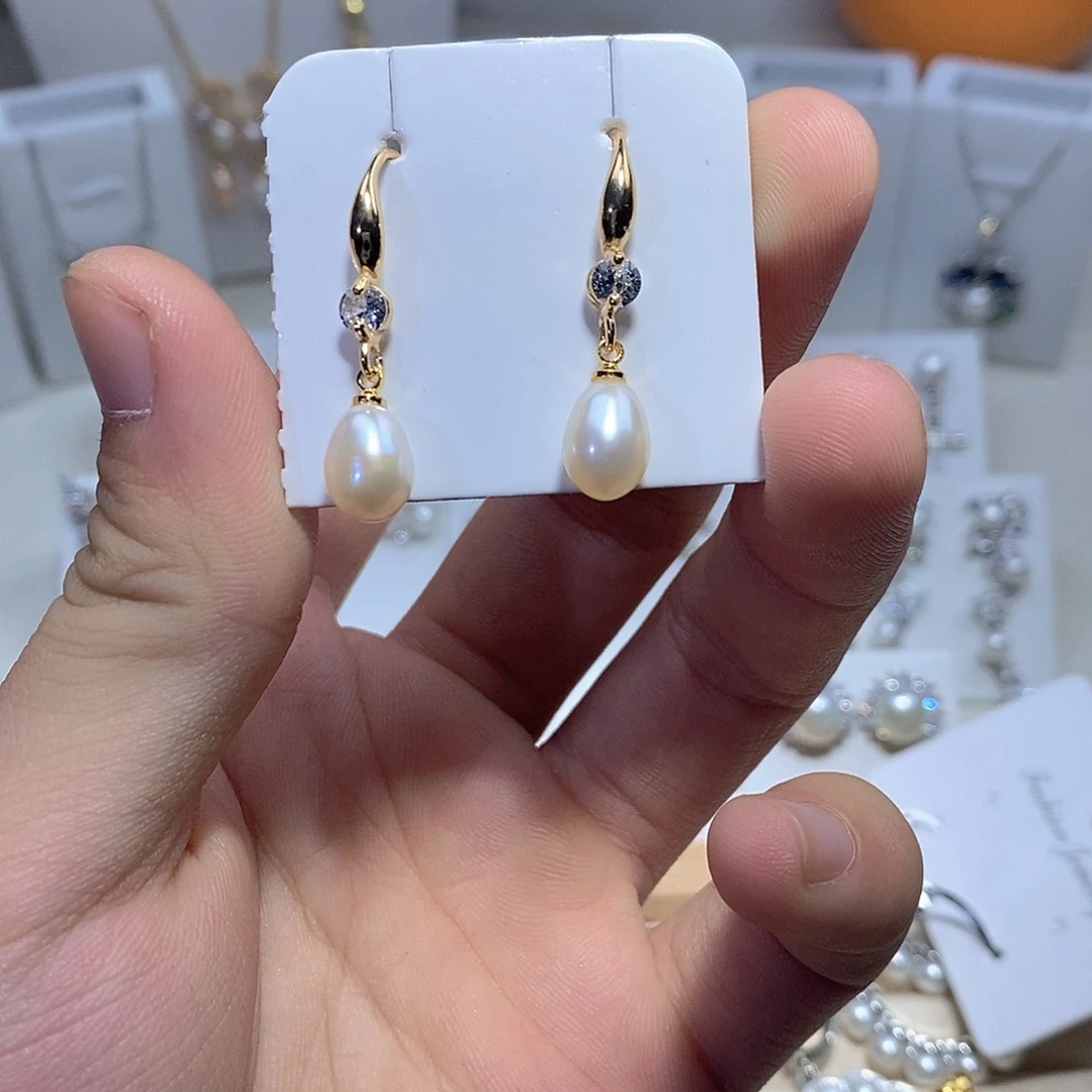 耳饰淡水珍珠银S925镶嵌