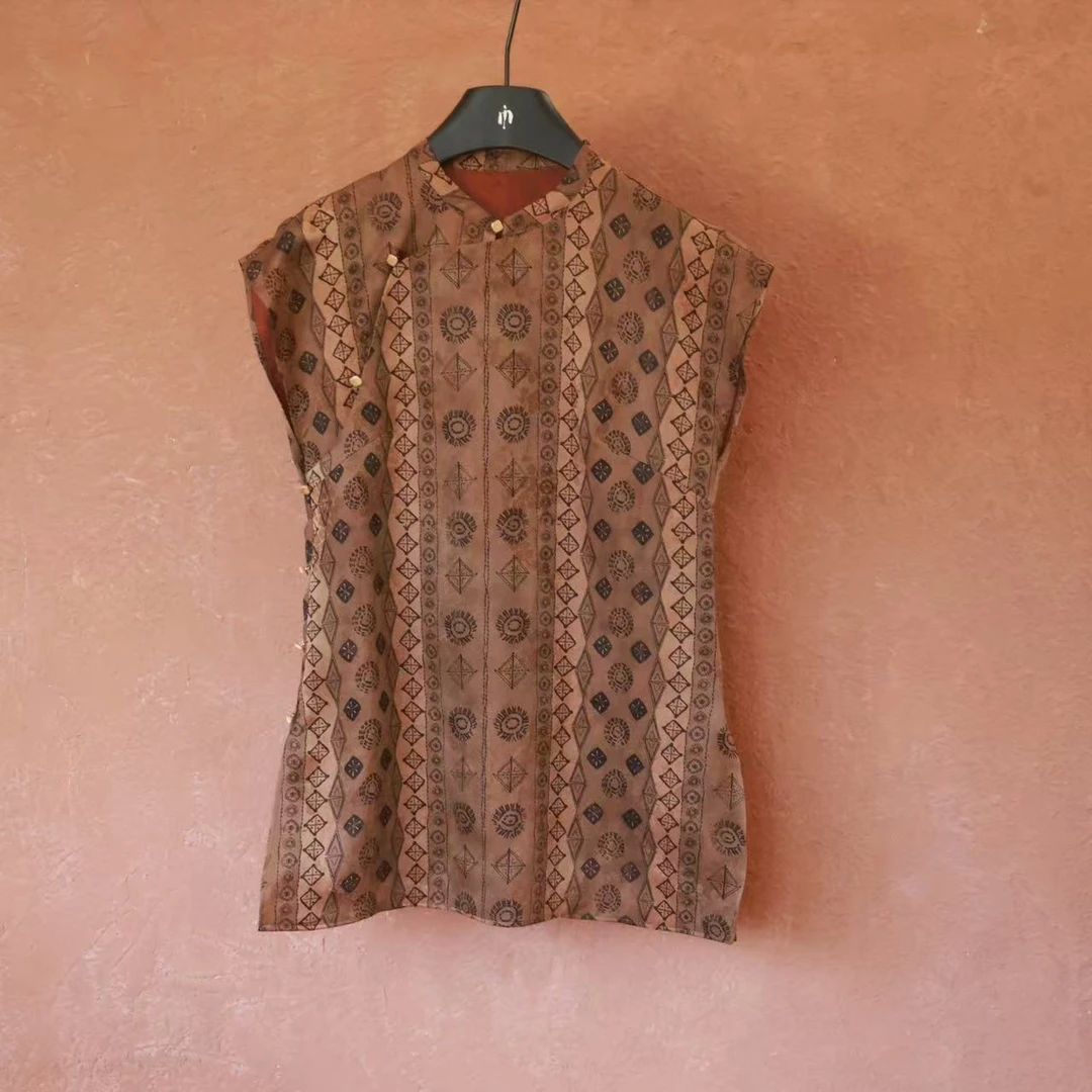 IMMUNO壹糯 菱纹四宝香云纱新中式中长款上衣