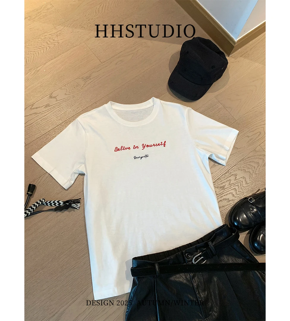 HHSTUDIO 字母绣花T恤 250955