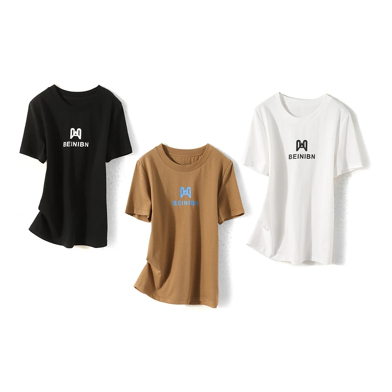 31609【妮系列】字母通勤百搭休闲T恤B2ST32002