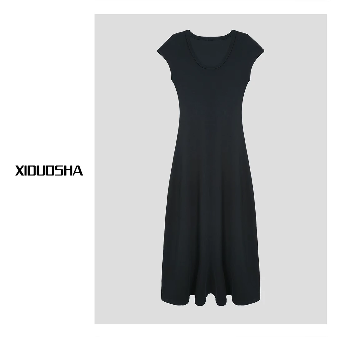 XIDUOSHA/喜朵莎净版简约大气显瘦显高进口棉连衣裙XDS15679