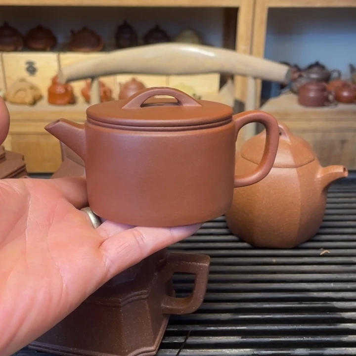 茶杯紫砂紫泥汉瓦壶