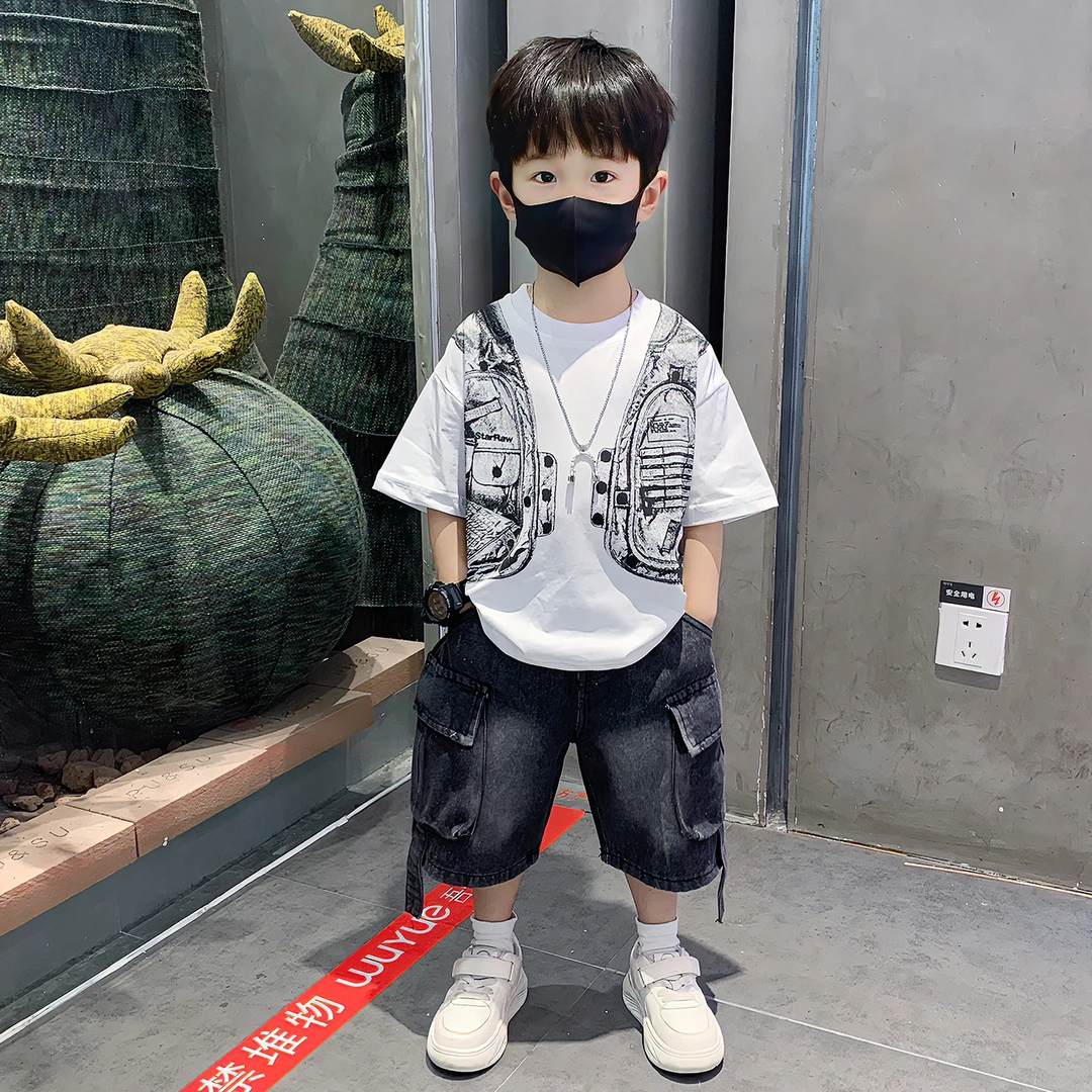 男童夏款2025新款帅气时尚宝宝衣服潮夏季短袖韩潮上衣半袖