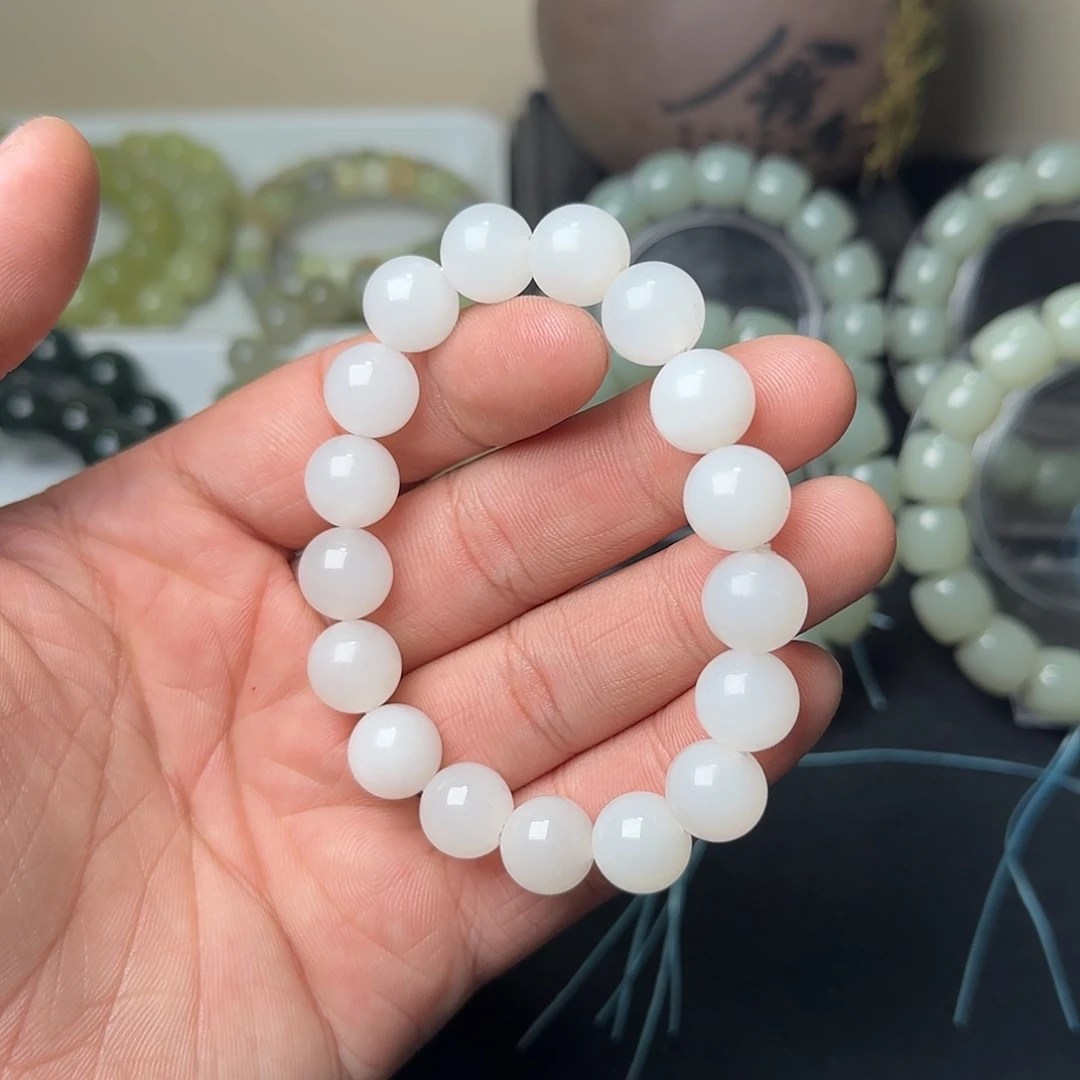 和田玉未镶嵌手串天然天泰料卡12多样性拍一发一