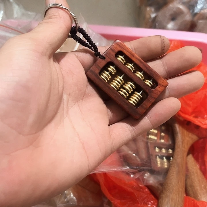 染料紫檀（血檀）把件算盘
