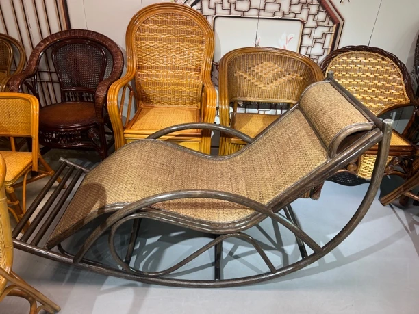 摇椅沙发椅真藤椅宽款藤编椅子藤编椅子藤编椅子午睡椅阳台椅手工