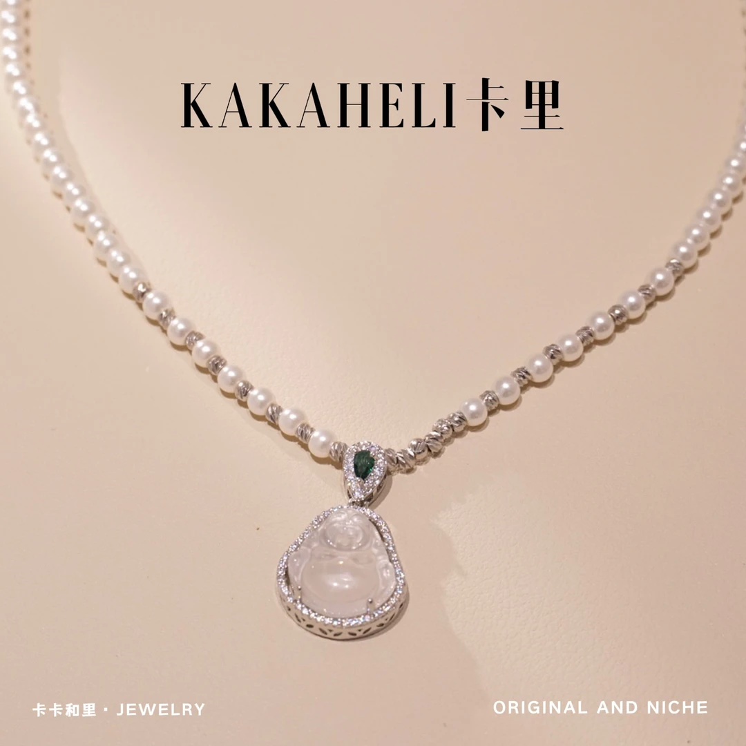 钛钢项链 精致镶嵌坠链素款白月光佛公项链 A198