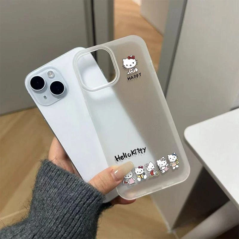 ZMGX一排凯蒂猫适用iPhone16/15手机壳磨砂大孔华为vivoppo小米软