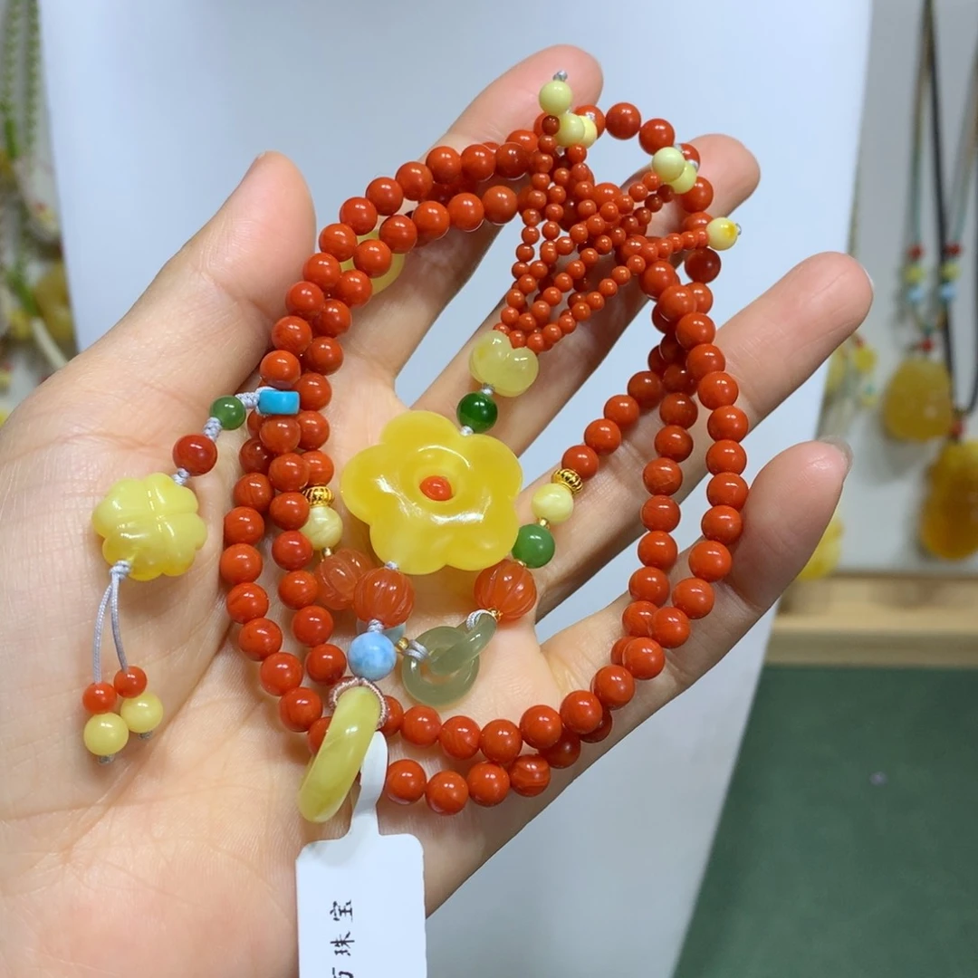 南红玛瑙颈饰未镶嵌毛衣链