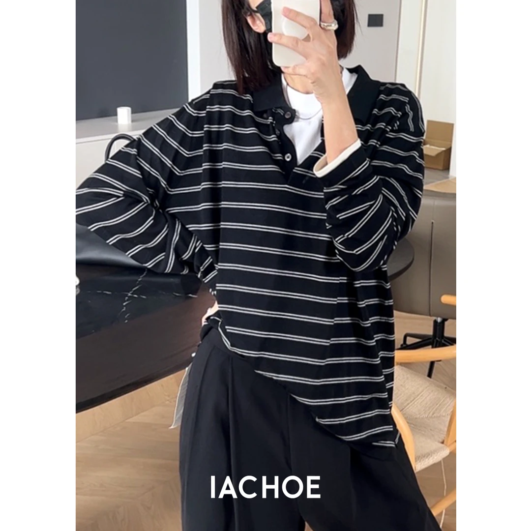 IACHOE羊毛条纹针织衫保暖冬装3561505020
