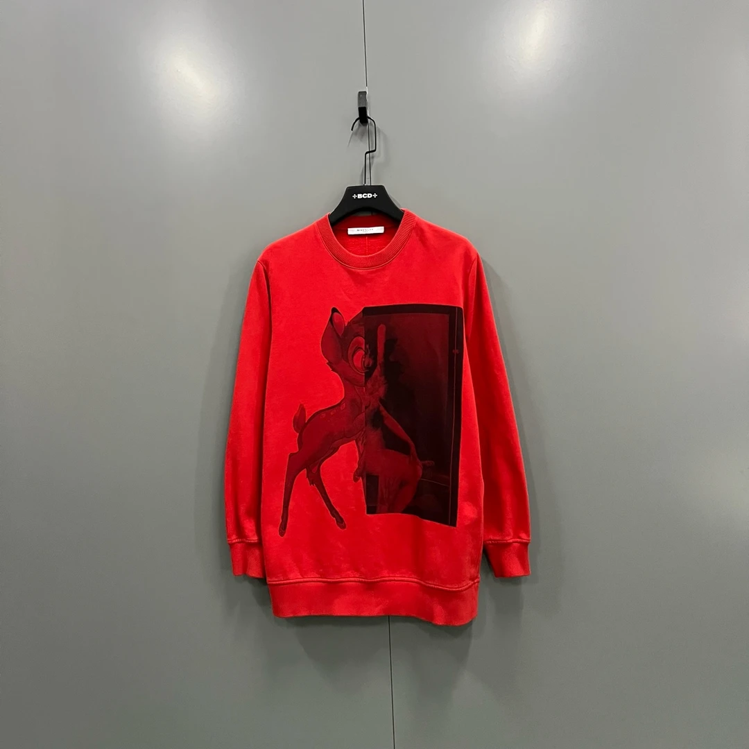 95新 Givenchy/纪梵希 jp904 红色小鹿卫衣 XS 605559