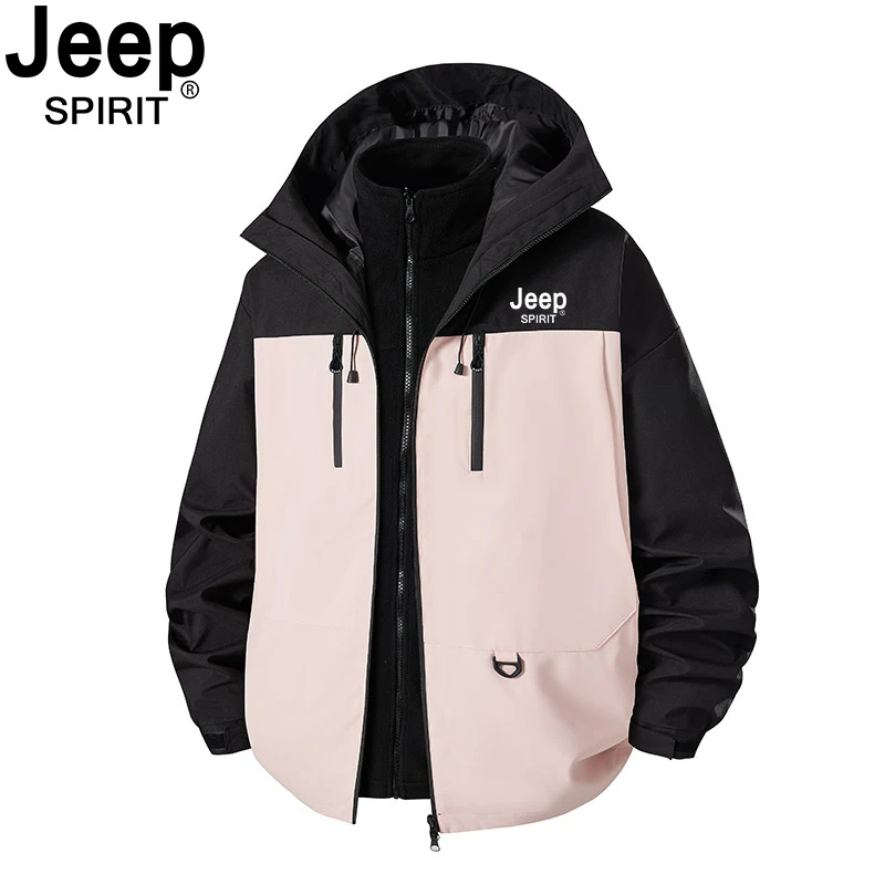 JEEP SPIRIT吉普户外三合一冲锋衣情侣款休闲百搭山系运动登山服