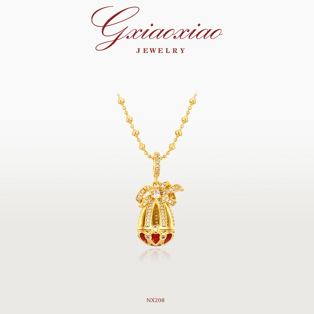 G XIAOXIAO 法式轻奢气质复古百搭圣诞小彩蛋项链圣诞礼物 NX208