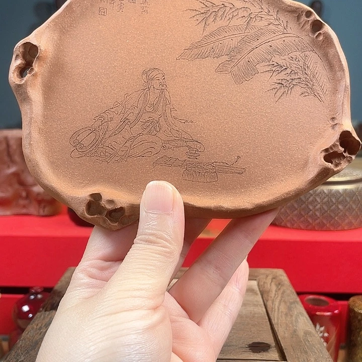茶杯紫砂全手太湖石壶承