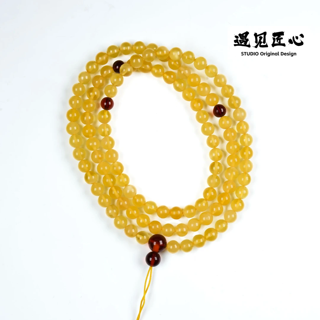 【遇见】蜜蜡精工108脖挂 福利款
