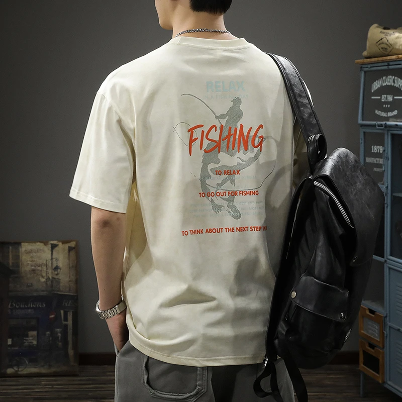 U&PURA美式复古凉感夏季短袖t恤男士新款印花休闲体恤潮流时尚