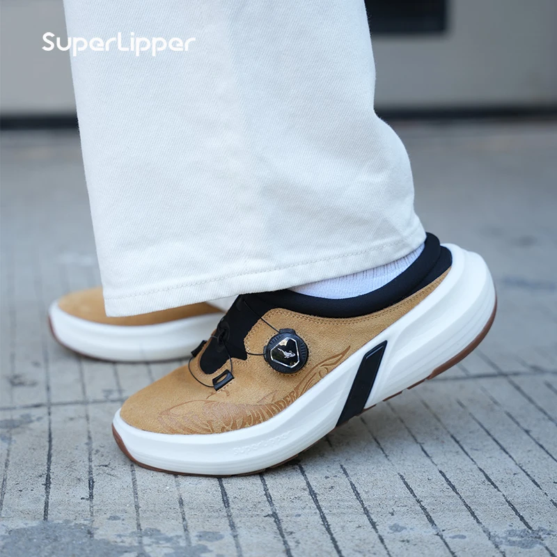 SuperLipper游艇超临界勃肯鞋秋季一脚蹬休闲鞋半拖反绒皮面男鞋