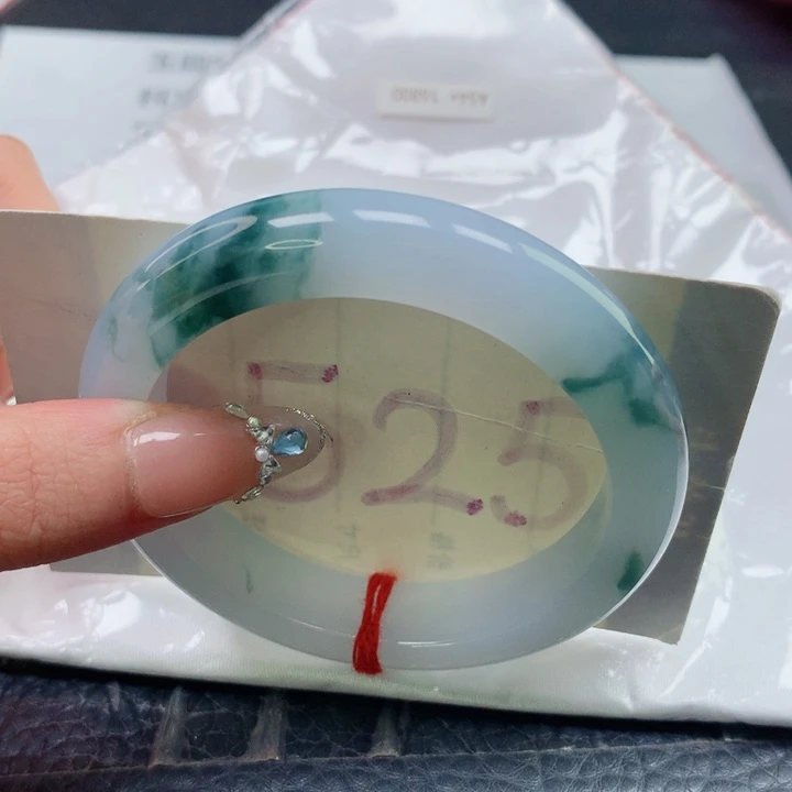 翡翠未镶嵌手镯圈口5455