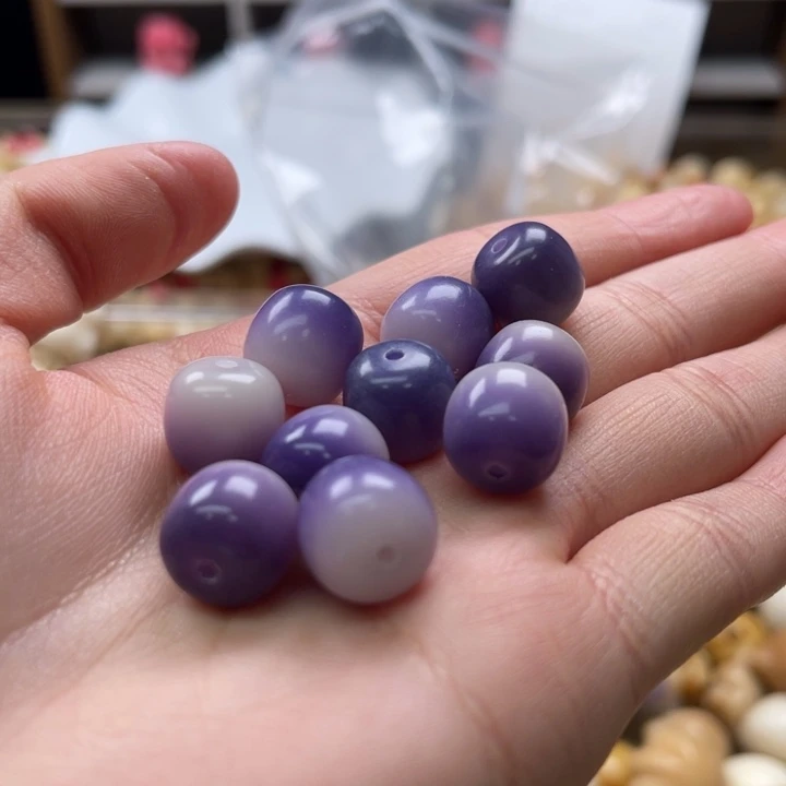 白玉菩提吊坠a12mm/35颗紫玉蝶