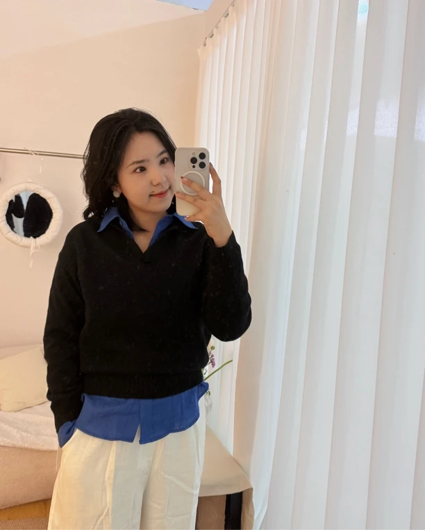 黑色天丝亚麻罩衫