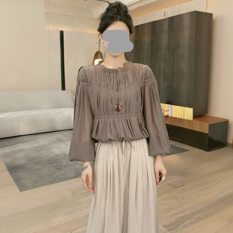 上衣休闲套装女士2025夏季新款爆款流光风韩版女士衬衫阔腿裤套装