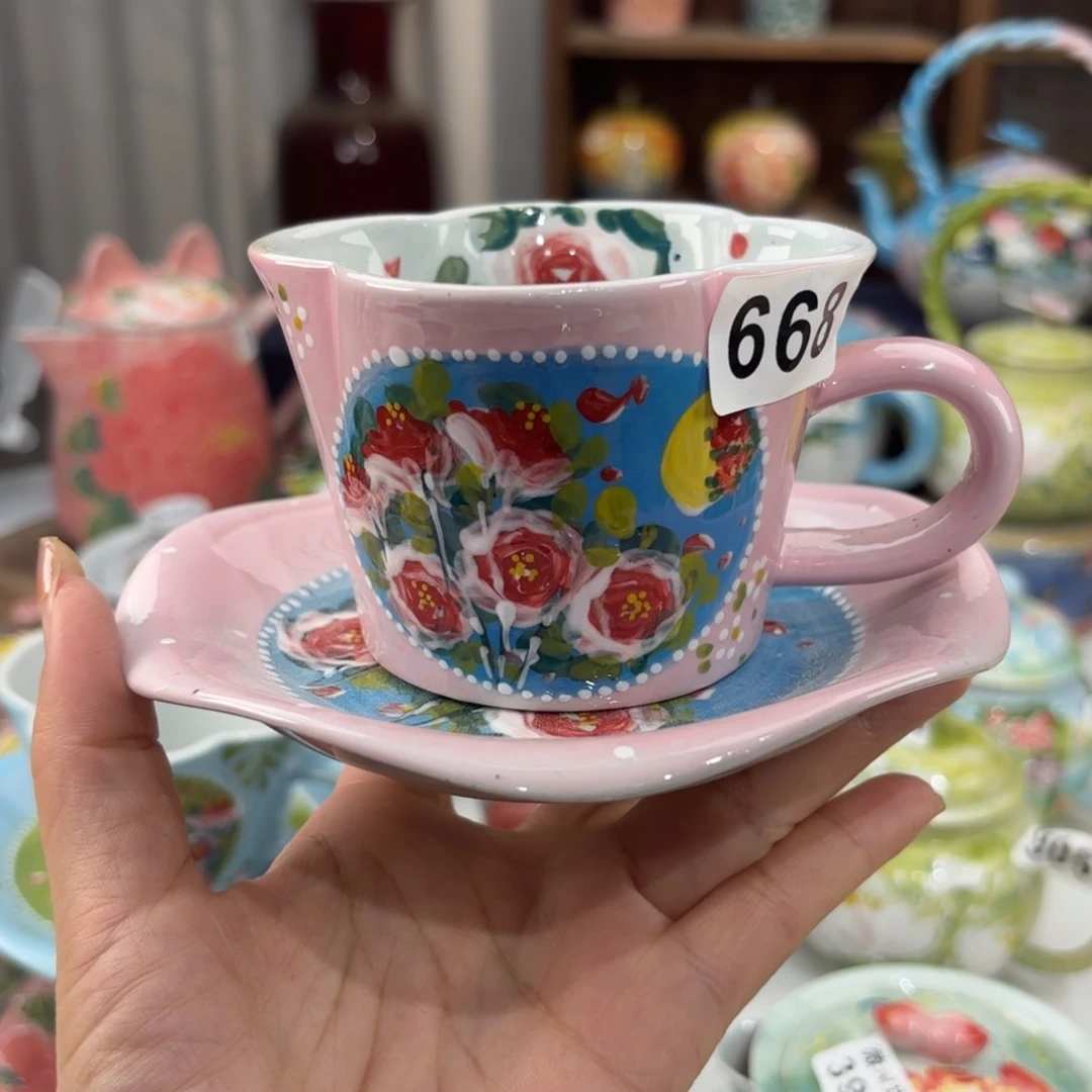景德镇手绘高温釉下彩陶瓷茶具
