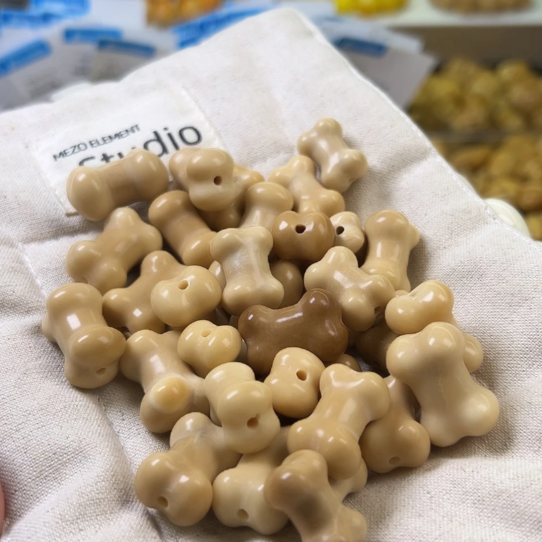 菩提根/象牙果手串瑕疵奶茶骨头3颗