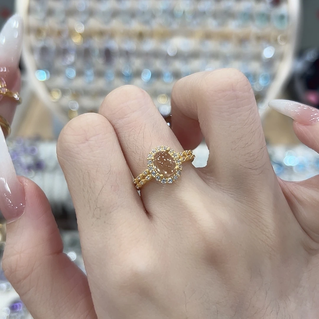 戒指银S925镶嵌黄晶
