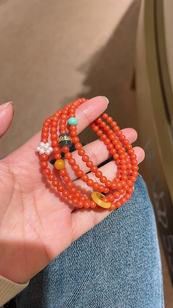 保山南红四圈手串