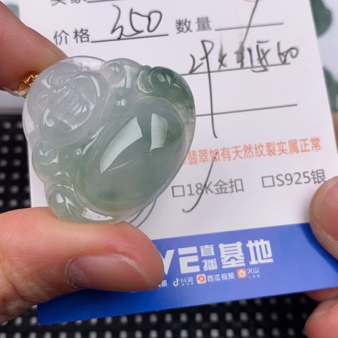 熹***姐翡翠18K金镶嵌颈饰