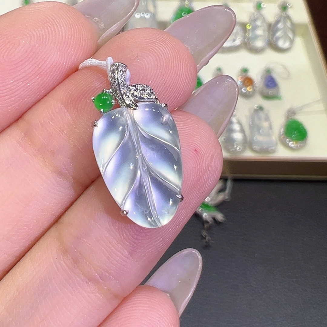 翡翠18K金镶嵌吊坠(不含链)翡翠