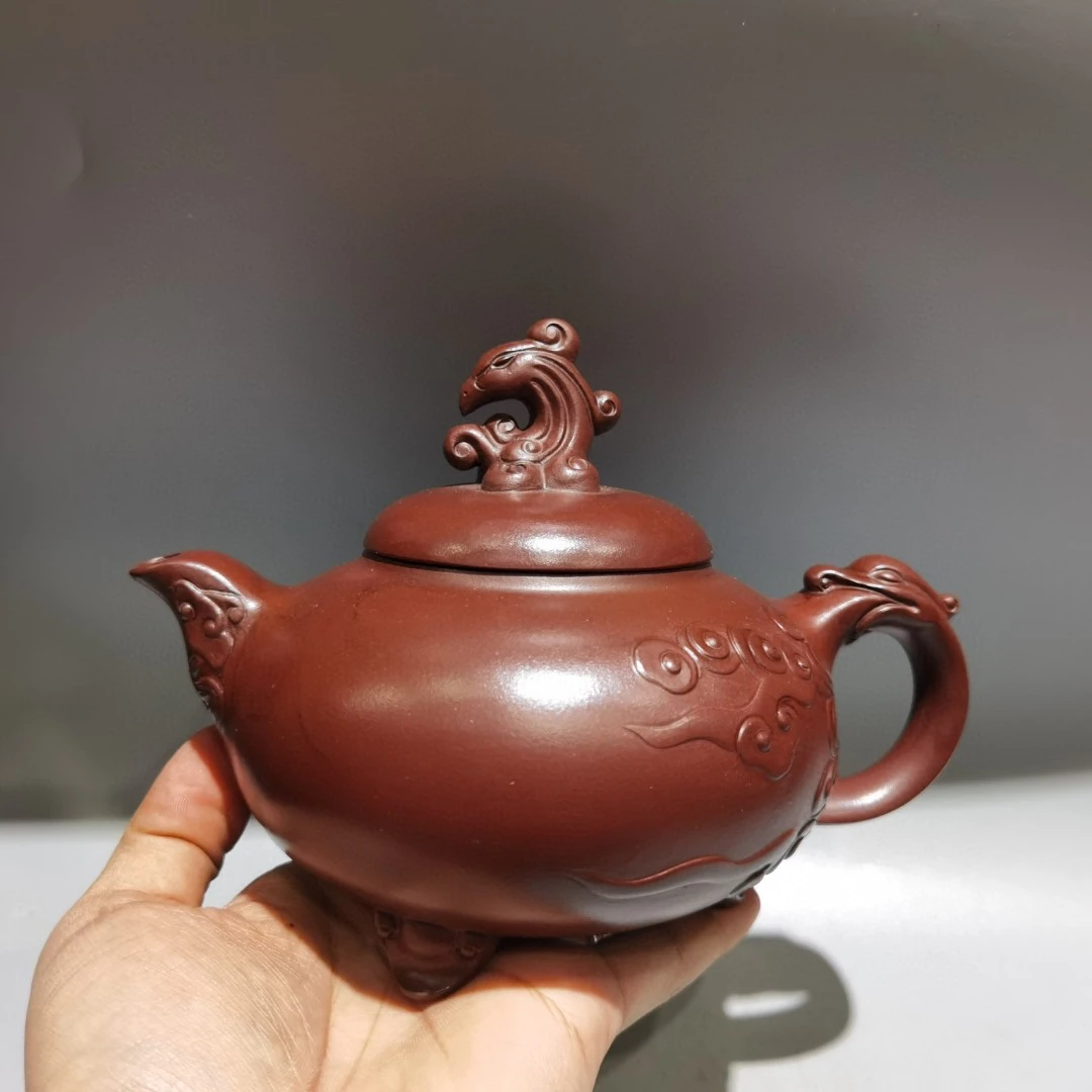 品名凤鸣九天底款徐老尺寸18/13cm..容量560cc泥料原矿老紫泥