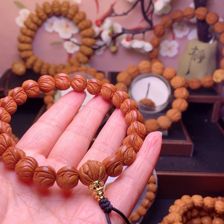 桃核手串纯****士龙纹桃核