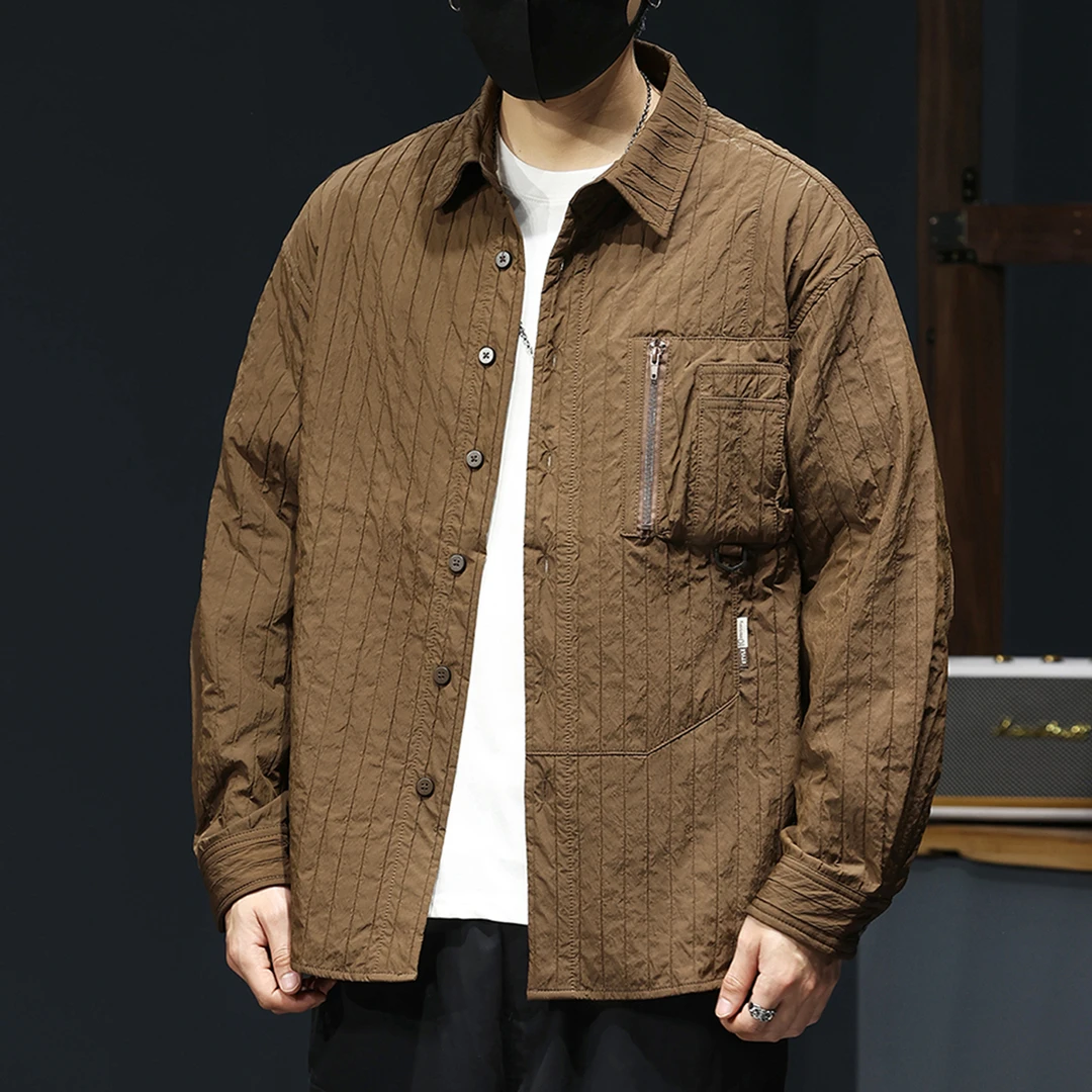 长袖衬衫男士2025秋季新款高端防皱潮流痞帅休闲衬衣外套百搭