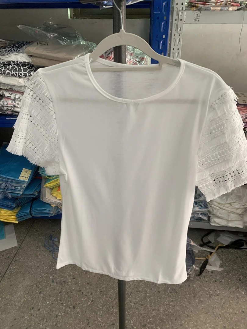 圆领街头风短袖休闲风荷叶边T恤透气百搭修身温婉风