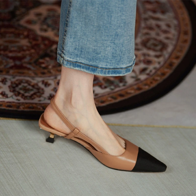 【香港DcSU专柜国际女鞋馆】2025年新款夏季包头凉鞋女细跟中跟小跟