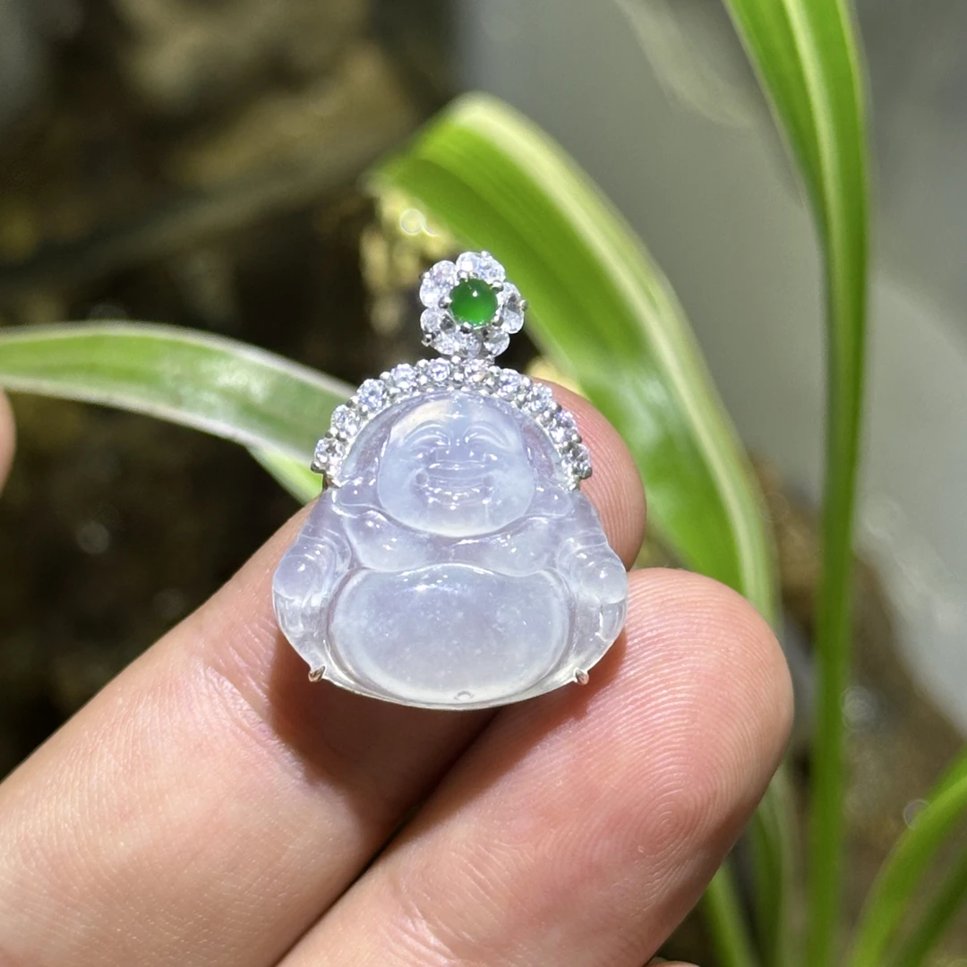 定制银镶嵌白冰佛公