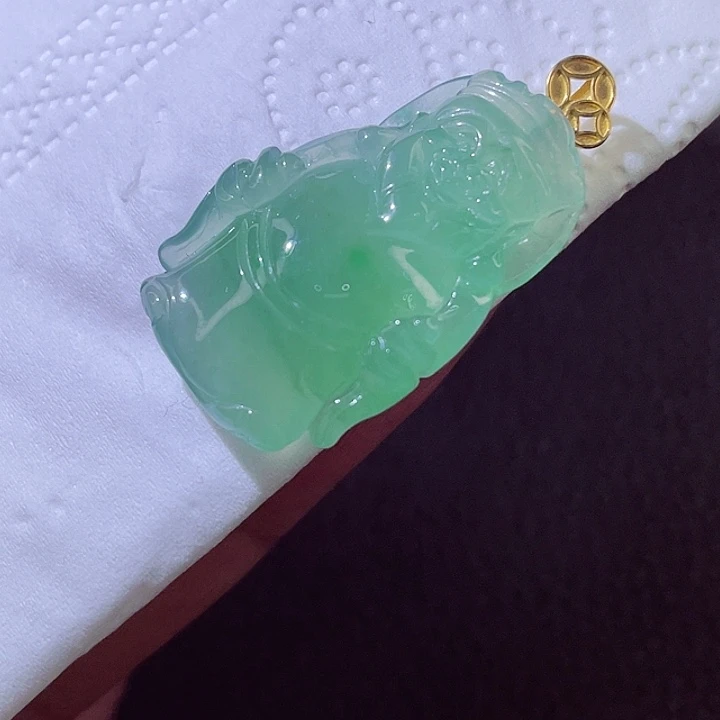 颈饰18K金镶嵌翡翠翡翠