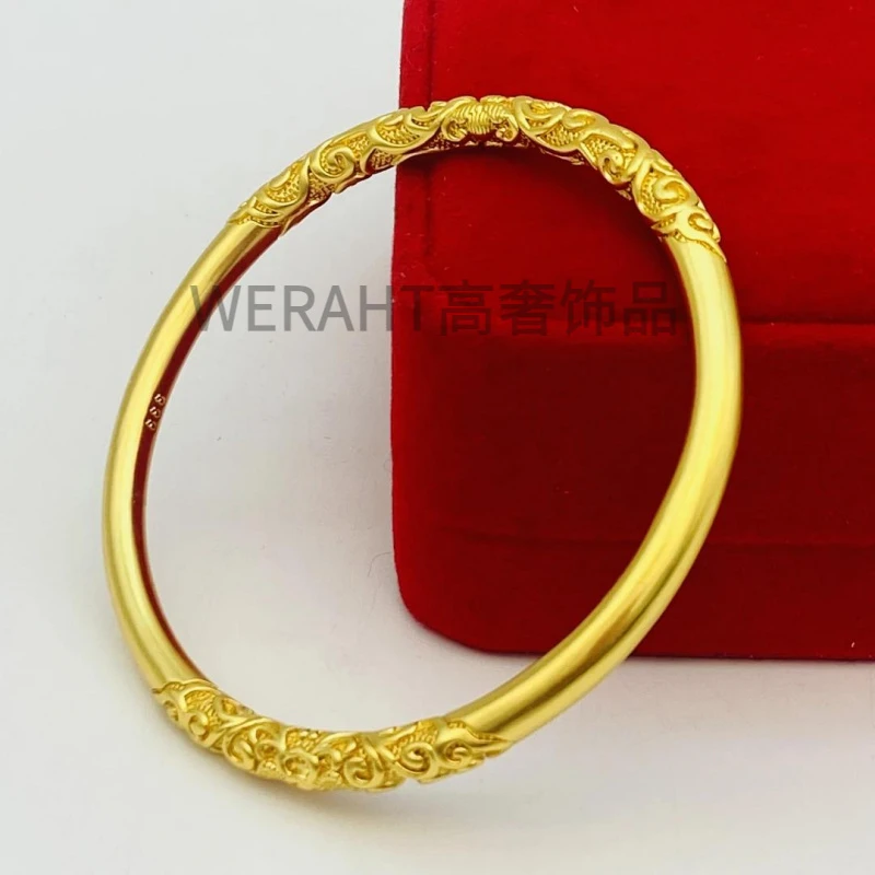 铜合金手镯 精工卷草纹手镯 自留款