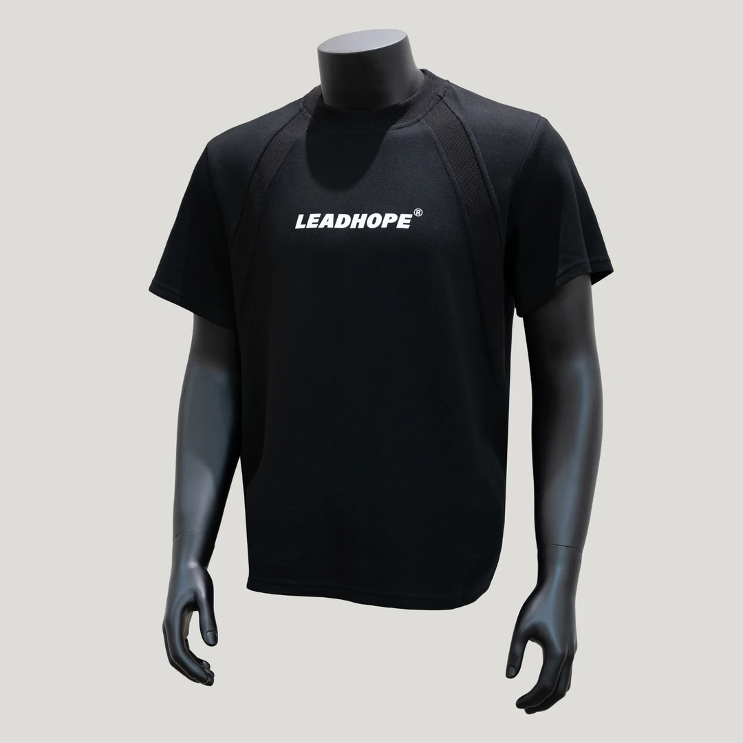 LEADHOPE夏季正肩圆领解构T恤凉感运动潮流时尚短袖boxy硬挺健身